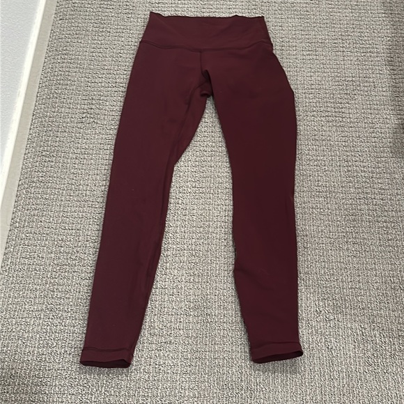 Lululemon 4 Wunder Under High Rise Leggings Burgundy - Picture 2 of 3